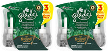 Load image into Gallery viewer, Glade Plugins Scented Oil Refills - Holiday Collection 2018 - Enchanted Evergreens - 3 Count Oil Refills Per Package - Pack of 2 Packages