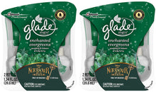 Load image into Gallery viewer, Glade Plugins Scented Oil Refills - Holiday Collection 2018 - Enchanted Evergreens - 2 Count Oil Refills Per Package - Pack of 2 Packages