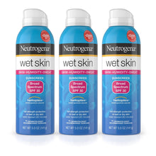 Load image into Gallery viewer, Neutrogena Wet Skin Sunscreen Spray Broad Spectrum SPF 30, Sweat and Water Resistant Sun Protection, 5 oz (Pack of 3)