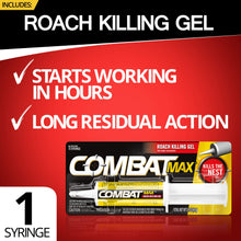 Load image into Gallery viewer, Combat Max Roach Killing Gel for Indoor and Outdoor Use, 1 Syringe, 2.1 Ounces