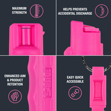 Load image into Gallery viewer, SABRE RED Pepper Spray Keychain with Quick Release for Easy Access – Max Police Strength OC Spray, Finger Grip for Accurate Aim, 10-Foot (3M) Range, 25 Bursts (5x Other Brands) – Practice Spray Option