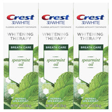 Load image into Gallery viewer, Crest 3D White Whitening Therapy Toothpaste, Spearmint Oil, 4.1 Ounce, Pack of 3
