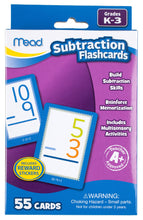 Load image into Gallery viewer, Mead Subtraction Flashcards, 55 Cards, Grades K-3 (63040)