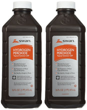 Load image into Gallery viewer, Swan Hydrogen Peroxide Solution 16 Oz First Aid Antiseptic Oral Debriding Agent 2 Pack
