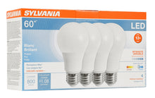 Load image into Gallery viewer, Sylvania Home Lighting 78038 A19 Sylvania Ultra 60W Equivalent LED Light Bulb, Dimmable, 60W Equivalent (Efficient 9W), Bright White 3500K , 4 Piece