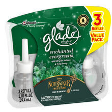 Load image into Gallery viewer, Glade Plugins Scented Oil Refills - Holiday Collection 2018 - Enchanted Evergreens - 3 Count Oil Refills Per Package - Pack of 2 Packages