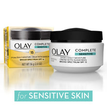 Load image into Gallery viewer, Face Moisturizer by Olay, Complete All Day Moisture Face Cream with Sunscreen, SPF 15, Sensitive Skin, 2.0 fl. oz. (Pack of 3)