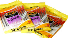 Load image into Gallery viewer, Bic Cristal Xtra Smooth Easy Glide Red Ink Ball Stick Pens (36 Count)