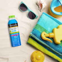 Load image into Gallery viewer, Neutrogena Wet Skin Kids Sunscreen Spray Mist, Water-Resistant and Oil-Free, Broad Spectrum SPF 70+ UVA/UVB Protection, Hypoallergenic, PABA-Free Non-Comedogenic, 5 oz
