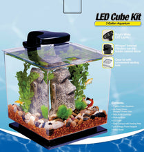 Load image into Gallery viewer, Tetra LED Cube Shaped 3 Gallon Aquarium with Pedestal Base