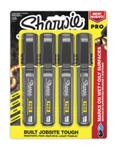 Load image into Gallery viewer, Sharpie Pro Permanent Marker, Medium, Chisel Tip, Black, 4-Count Marker (2018334)