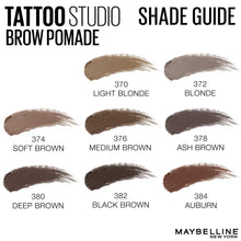 Load image into Gallery viewer, Maybelline New York Tattoostudio Brow Pomade Long Lasting, Buildable, Eyebrow Makeup, Auburn, 0.106 Ounce