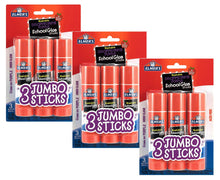 Load image into Gallery viewer, Elmers E579 Jumbo Disappearing Purple School Glue Stick, 1.4 Ounce, 3 Packs of 3 Sticks, 9 Sticks Total
