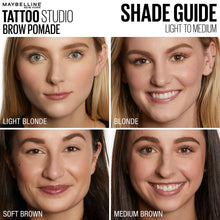 Load image into Gallery viewer, Maybelline New York Tattoostudio Brow Pomade Long Lasting, Buildable, Eyebrow Makeup, Auburn, 0.106 Ounce