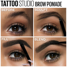 Load image into Gallery viewer, Maybelline New York Tattoostudio Brow Pomade Long Lasting, Buildable, Eyebrow Makeup, Auburn, 0.106 Ounce