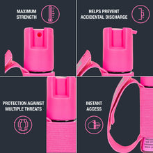 Load image into Gallery viewer, SABRE RED Pepper Gel Spray for Runners – Gel is Safer – Maximum Police Strength OC Spray, Adjustable Hand Strap for Quick Access while Running – Optional Clip-on 120dB Personal Alarm w/ LED Light